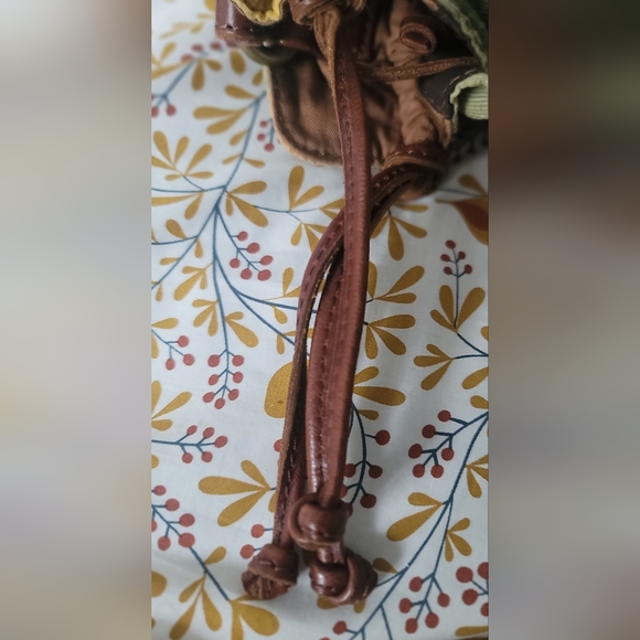 LUCKY patchwork corded leather trimmed hobo purse bag - Picture 2 of 12